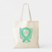 Jade Green Awareness Ribbon Art Custom Canvas tas (Achterkant)