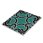 Jade Green Black Celtic Knot Seamless Pattern Tile Tegeltje (Zijkant)