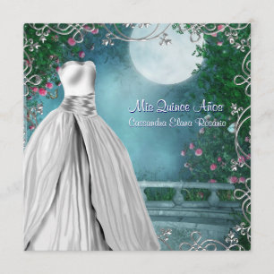 Jade Green Blauwgroen Blauw Rozen Quinceanera Kaart