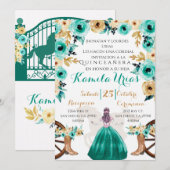 Jade Green Charra Uitnodiging (Voorkant / Achterkant)