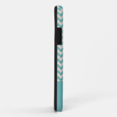 Jade Green Chevron Stripe 3 Monogram Case-Mate iPhone Case (Achterkant/rechts)