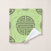 Jade Green Chinese Shou Longevity Character Bad Handdoek (Wasdoekje)