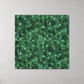 Jade Green Cobked Patchwork Terrazo Pattern Canvas Afdruk (Voorkant)