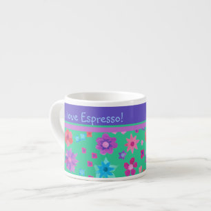 Jade Green Custom Flower-Power Espresso Mok