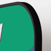 Jade Green Custom Foto & Naam Modern Pickleball Paddle (Links Detail)