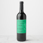 Jade Green Elegant Wedding Wine Label Wijn Etiket (Voorkant)