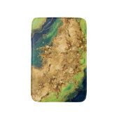 Jade Green en Bronze Gold Abstract Badmat (Voorkant Verticaal)