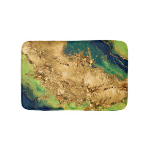 Jade Green en Bronze Gold Abstract Badmat