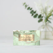 Jade Green en Gold Agaat Visitekaartje (Staand voorkant)