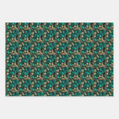 Jade Green en Gold Foil look-bladerafdrukken Inpakpapier Vel (Voorkant)