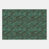 Jade Green en Gold Foil look-bladerafdrukken Inpakpapier Vel (Voorkant 3)