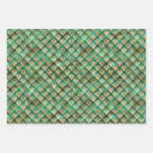 Jade Green en Gold Foil look Inpakpapier Vel (Voorkant)