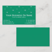 Jade Green en heldere sterren. Naam/bedrijf Visitekaartje (Voorkant / Achterkant)