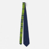 Jade Green en Navy Damask Swirl Monogram Stropdas (Achterkant)
