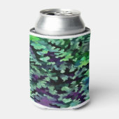 Jade Green en Paarse Camouflage Pattern Blikjeskoeler (Blikje Voorkant)