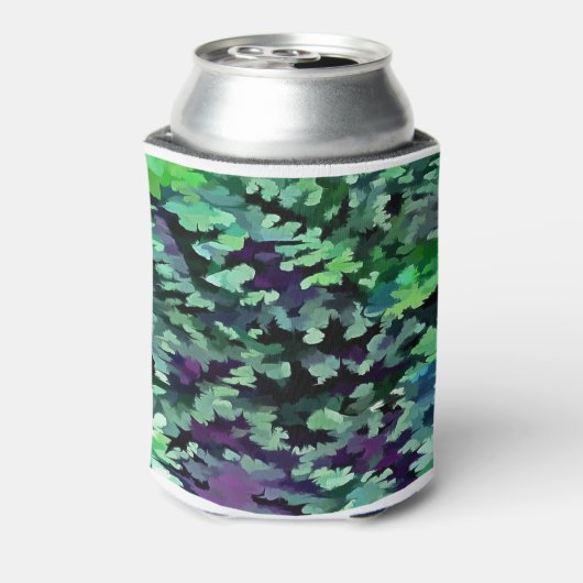 Jade Green en Paarse Camouflage Pattern Blikjeskoeler (Blikje Achterkant)
