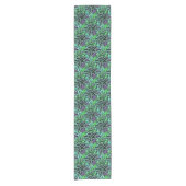 Jade Green en Paarse Camouflage Pattern Korte Tafelloper (Voorkant)