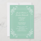 Jade Green en White Swirls Post Wedding Kaart (Voorkant)