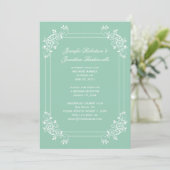 Jade Green en White Swirls Post Wedding Kaart (Staand voorkant)