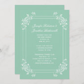 Jade Green en White Swirls Post Wedding Kaart (Voorkant / Achterkant)