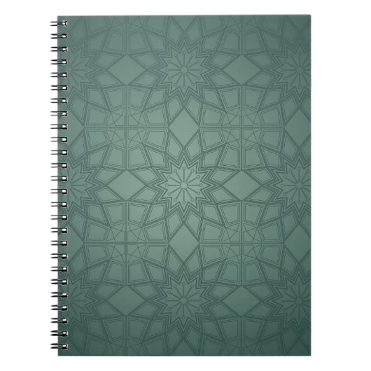 Jade Green Geometric Pattern Notitieboek (Voorkant)