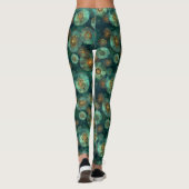 Jade Green & Gold Biologische Circles Leggings (Achterkant)