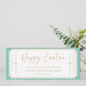 Jade Green Happy Easter Gift Voucher Kaart (Staand voorkant)