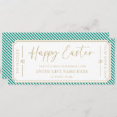 Jade Green Happy Easter Gift Voucher Kaart (Voorkant / Achterkant)