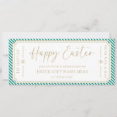 Jade Green Happy Easter Gift Voucher Kaart (Voorkant)