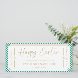 Jade Green Happy Easter Gift Voucher Kaart