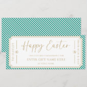 Jade Green Happy Pasen Cadeaubon Card Kaart (Voorkant / Achterkant)