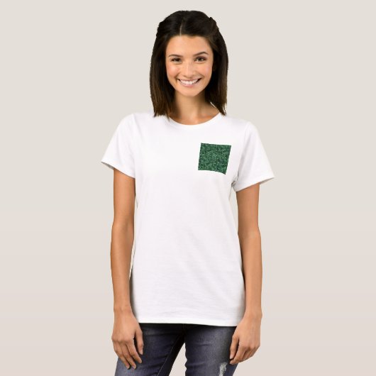 Jade Green heeft Patchwork Terrazo Pattern T-shirt (Voorkant volledig)