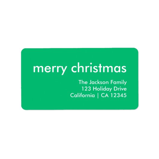 Jade Green kerst | Vibrant Minimumadres Etiket (Voorkant)