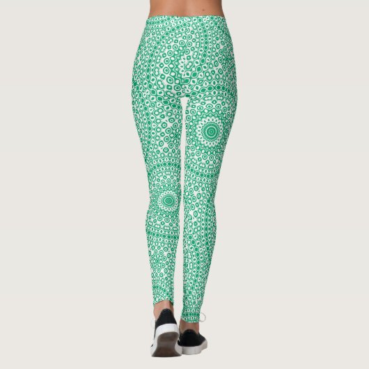 Jade Green Mandala Pattern Leggings (Achterkant)