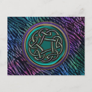 Jade Green Metal Celtic Knot Briefkaart