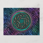 Jade Green Metal Celtic Knot Briefkaart (Voorkant)