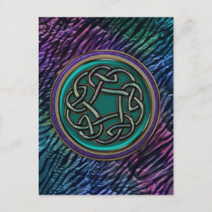 Jade Green Metal Celtic Knot Briefkaart