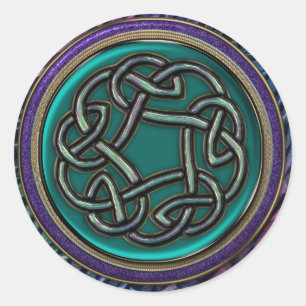 Jade Green Metal Celtic Knot Ronde Sticker