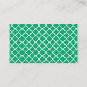 Jade Green Moroccan Quatrefoil; alkboard ziet er u Visitekaartje (Achterkant)