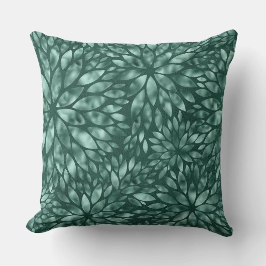 Jade/Green Shimmering Dahlia Pillow Kussen (Voorkant)
