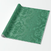 Jade Green  Style Damask Cadeaupapier (Uitgerold)
