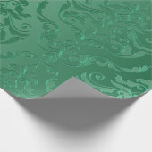 Jade Green  Style Damask Cadeaupapier (Hoek)