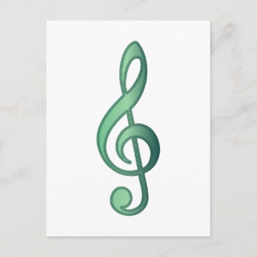 Jade Green Treble Clef Briefkaart (Voorkant)
