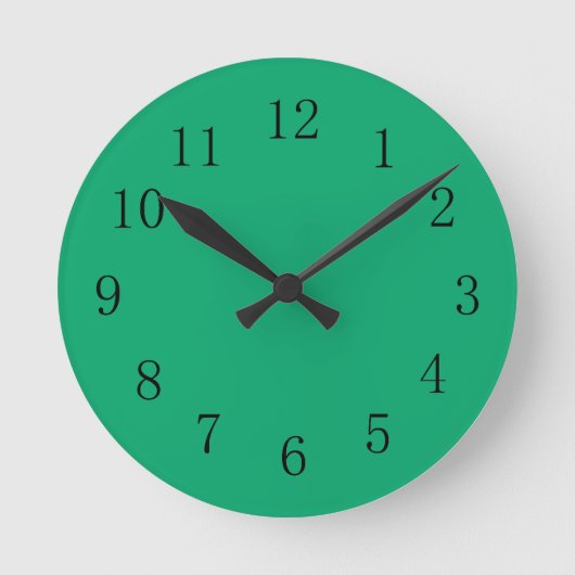 Jade Green Wall Clock Ronde Klok (Voorkant)