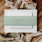 Jade Green Waterverf Personalized Wedding Uitnodigingen Wikkel
