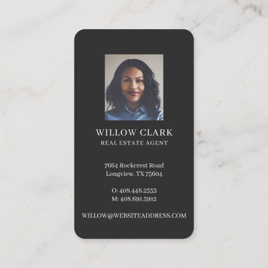 Jade Green Waterverf Vooraan van Real Estate Agent Visitekaartje (Achterkant)