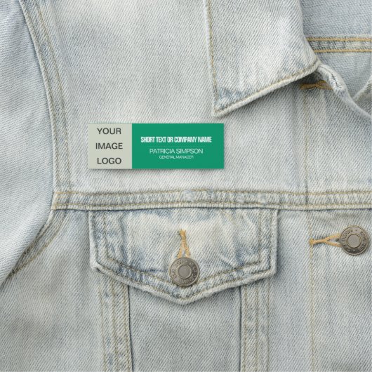 Jade Green White Business Logo Naam medewerker Tit Naamplaatje (In situ)