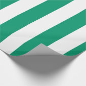 Jade Green White Extra Large Stripe Patroon Cadeaupapier (Hoek)