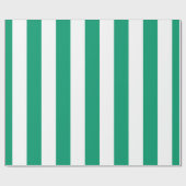 Jade Green White Extra Large Stripe Patroon Cadeaupapier (Vlak)