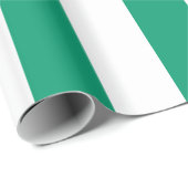 Jade Green White Extra Large Stripe Patroon Cadeaupapier (Rol Hoek)